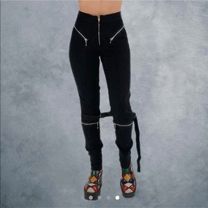 1990s High Waisted Bondage Pants